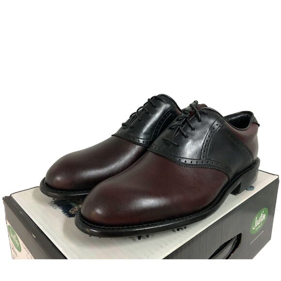 NEW $400 Justin Boots Golf Shoes! Burgundy Handcrafted...